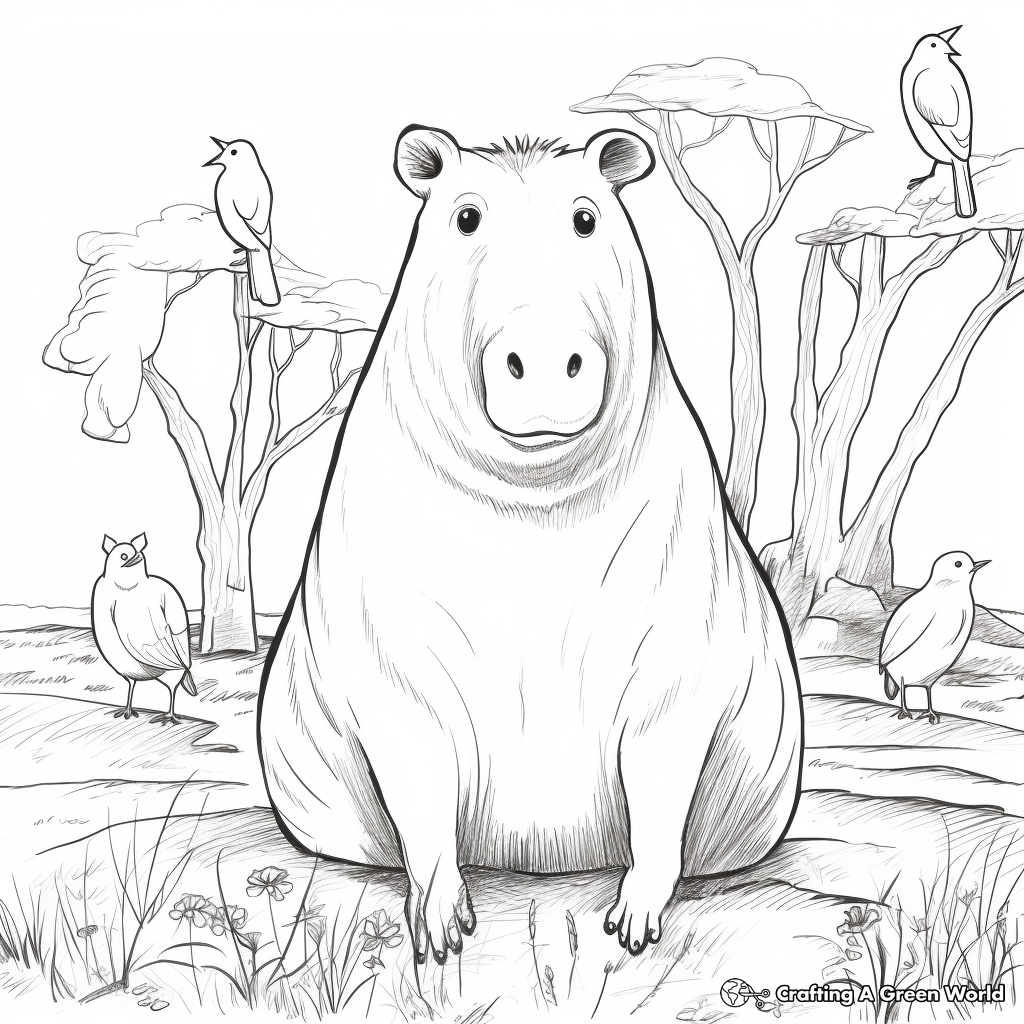 Capybara and Friends: Other Rodents Coloring Pages 3