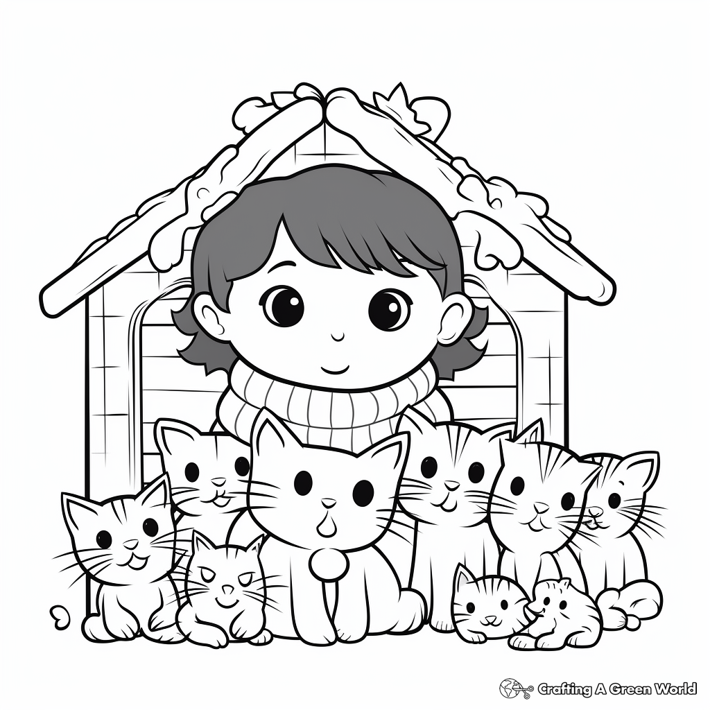 Caring for Shelter Cats Coloring Pages 1