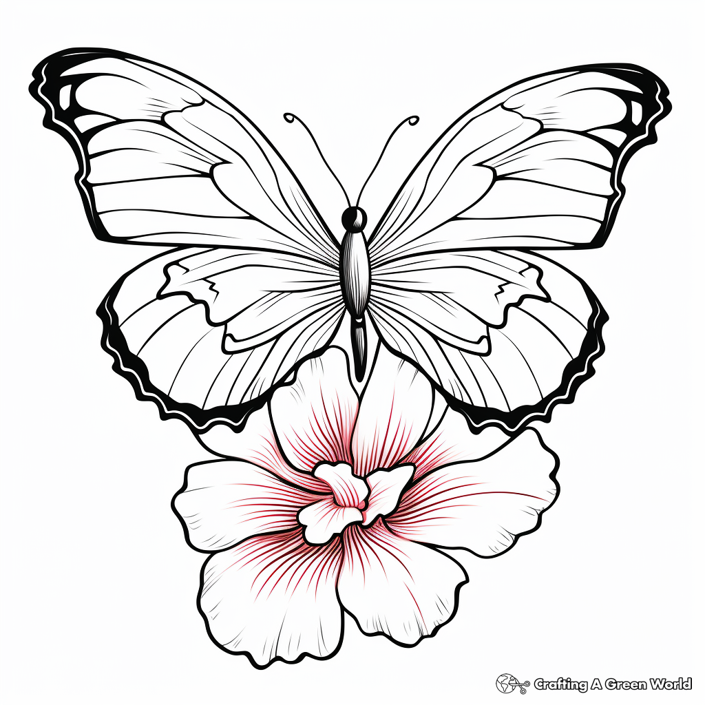 Carnation Flower and Butterfly Coloring Pages for Seniors 3