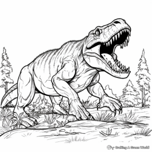 Carnivorous Allosaurus Eating Prey Coloring Pages 3