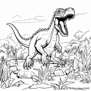 Carnivorous Dinosaurs Hunting Scene Coloring Pages 3