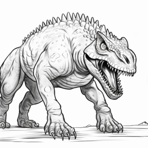 Carnotaurus and Prey Dinosaur Coloring Pages 2