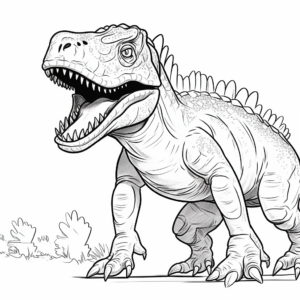 Carnotaurus and Prey Dinosaur Coloring Pages 3