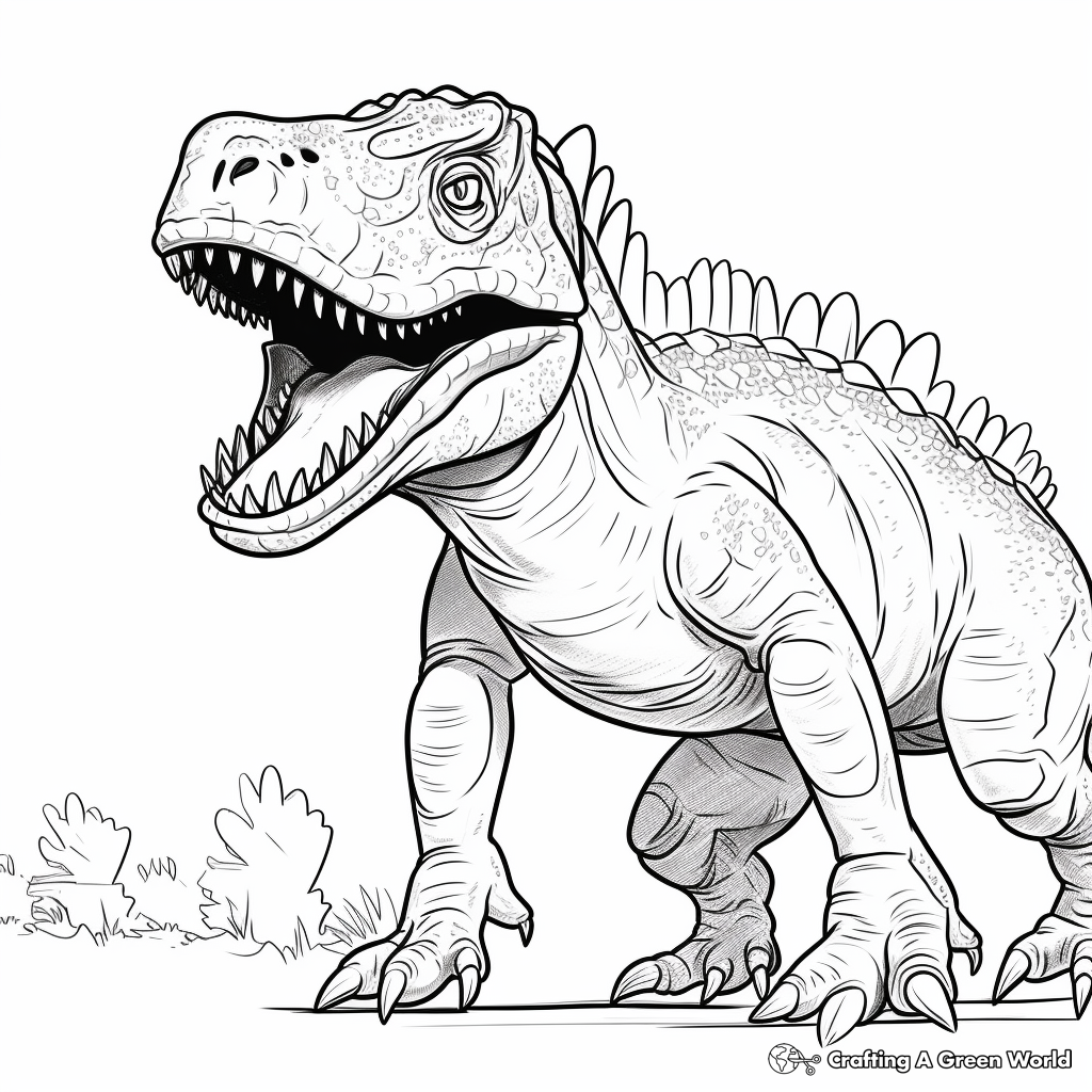 Carnotaurus and Prey Dinosaur Coloring Pages 3