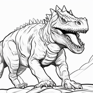 Carnotaurus and Prey Dinosaur Coloring Pages 4