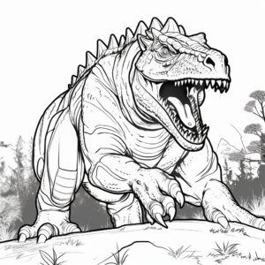 Carnotaurus in Action: Jurassic World Coloring Pages 1