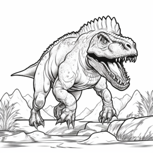 Carnotaurus in Action: Jurassic World Coloring Pages 2