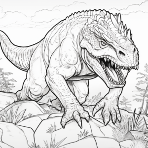 Carnotaurus in Action: Jurassic World Coloring Pages 4