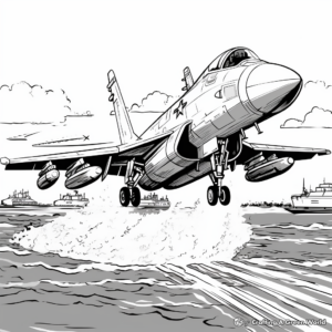 Carrier Takeoff F18 Jet Coloring Pages 2