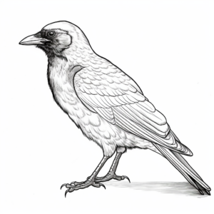 Carrion Crow Realistic Coloring Pages 1