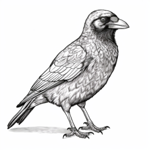 Carrion Crow Realistic Coloring Pages 2