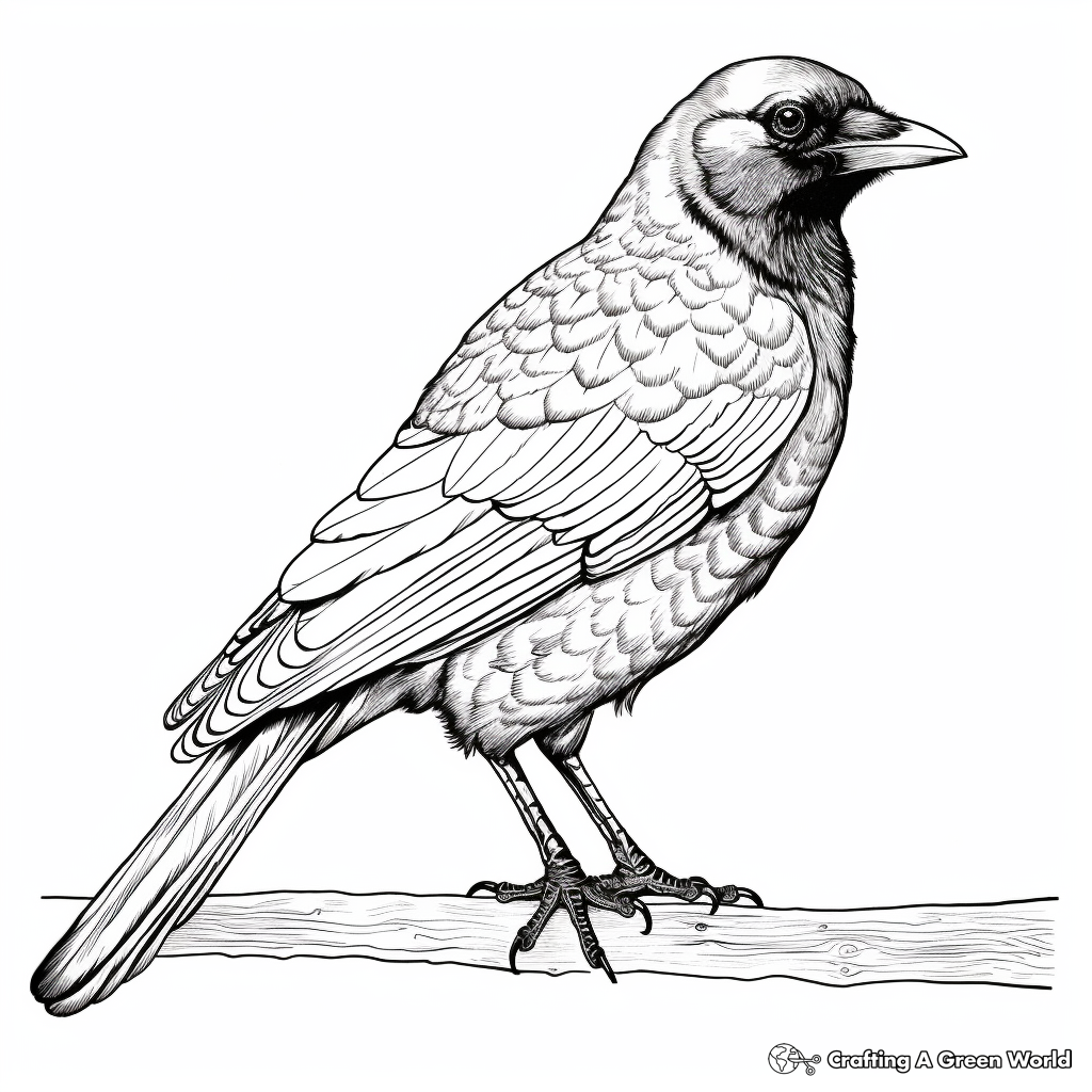 Carrion Crow Realistic Coloring Pages 4