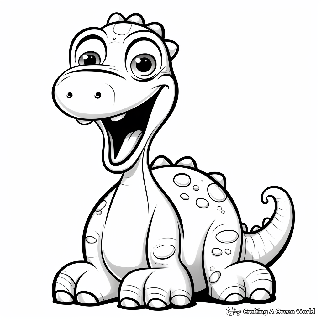 Cartoon Apatosaurus Coloring Pages for Toddlers 3