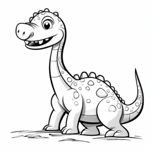 Cartoon Apatosaurus Coloring Pages for Toddlers 4