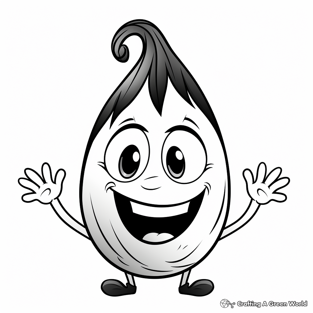 Cartoon Avocado Characters Coloring Pages 3