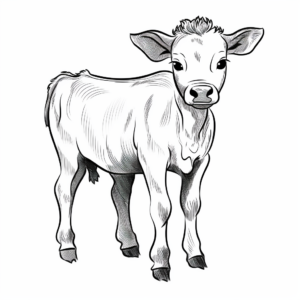 Cartoon Baby Cow Coloring Pages for Kids 1