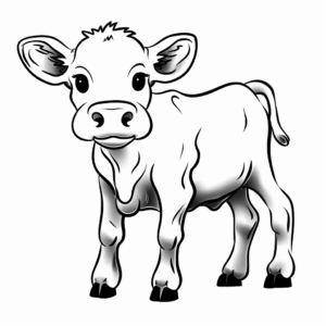 Cartoon Baby Cow Coloring Pages for Kids 2