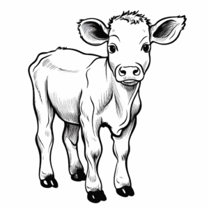 Cartoon Baby Cow Coloring Pages for Kids 3