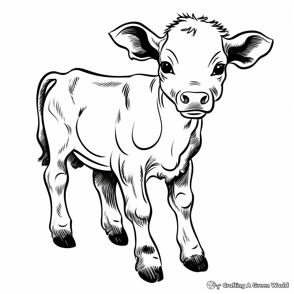 Cartoon Baby Cow Coloring Pages for Kids 4