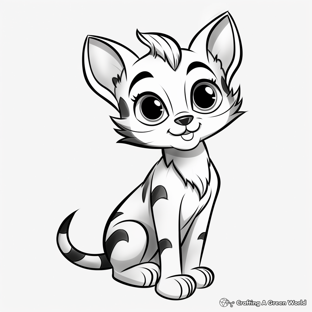 Cartoon Bengal Cat Coloring Pages for Children 4