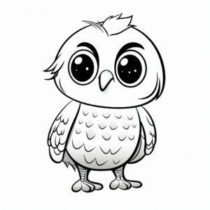 Cartoon Budgie Parrot Coloring Pages for Kids 2