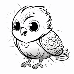 Cartoon Budgie Parrot Coloring Pages for Kids 4