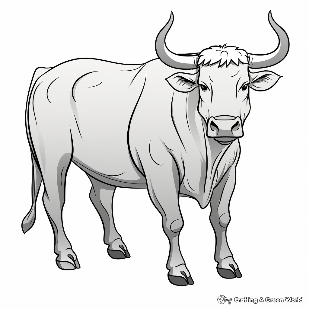 Cartoon Bull Coloring Pages for Kids 2