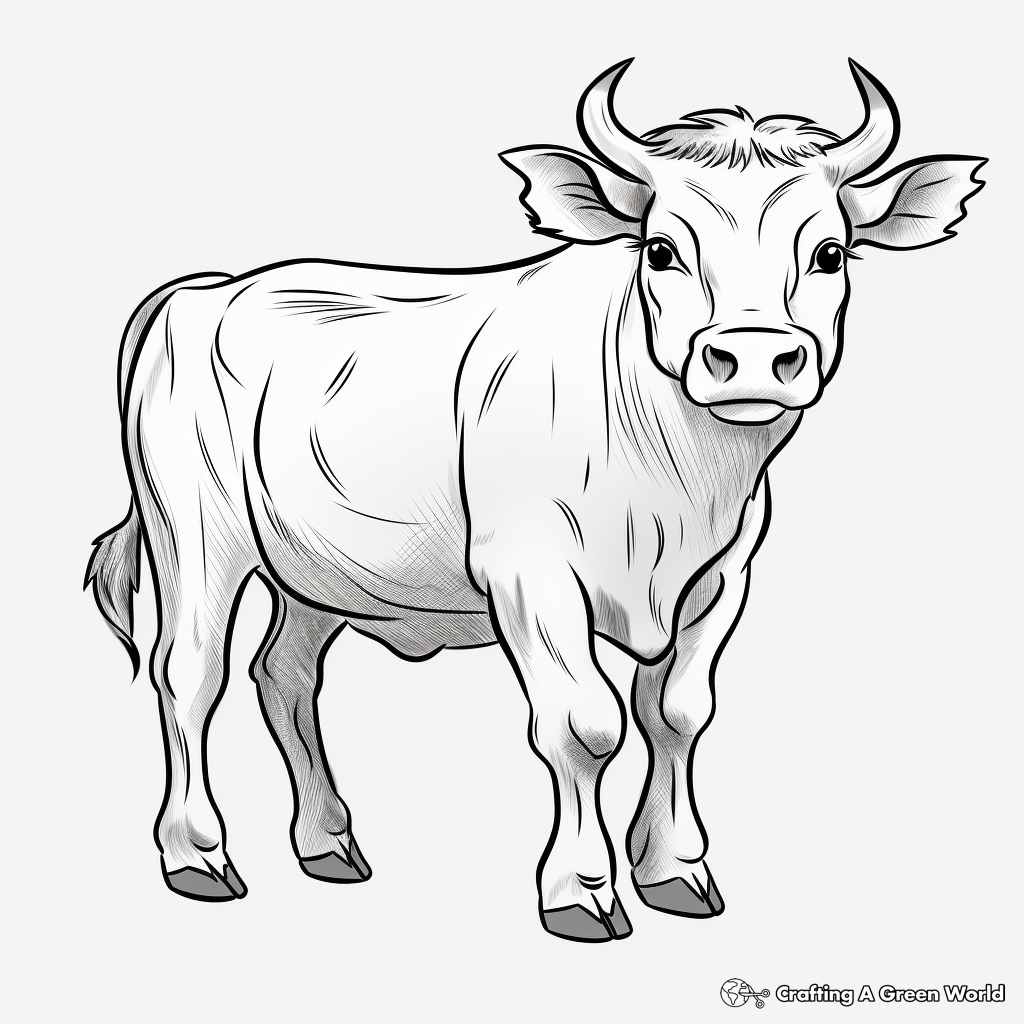 Cartoon Bull Coloring Pages for Kids 4