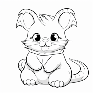 Cartoon Chinchilla Character Coloring Pages 1