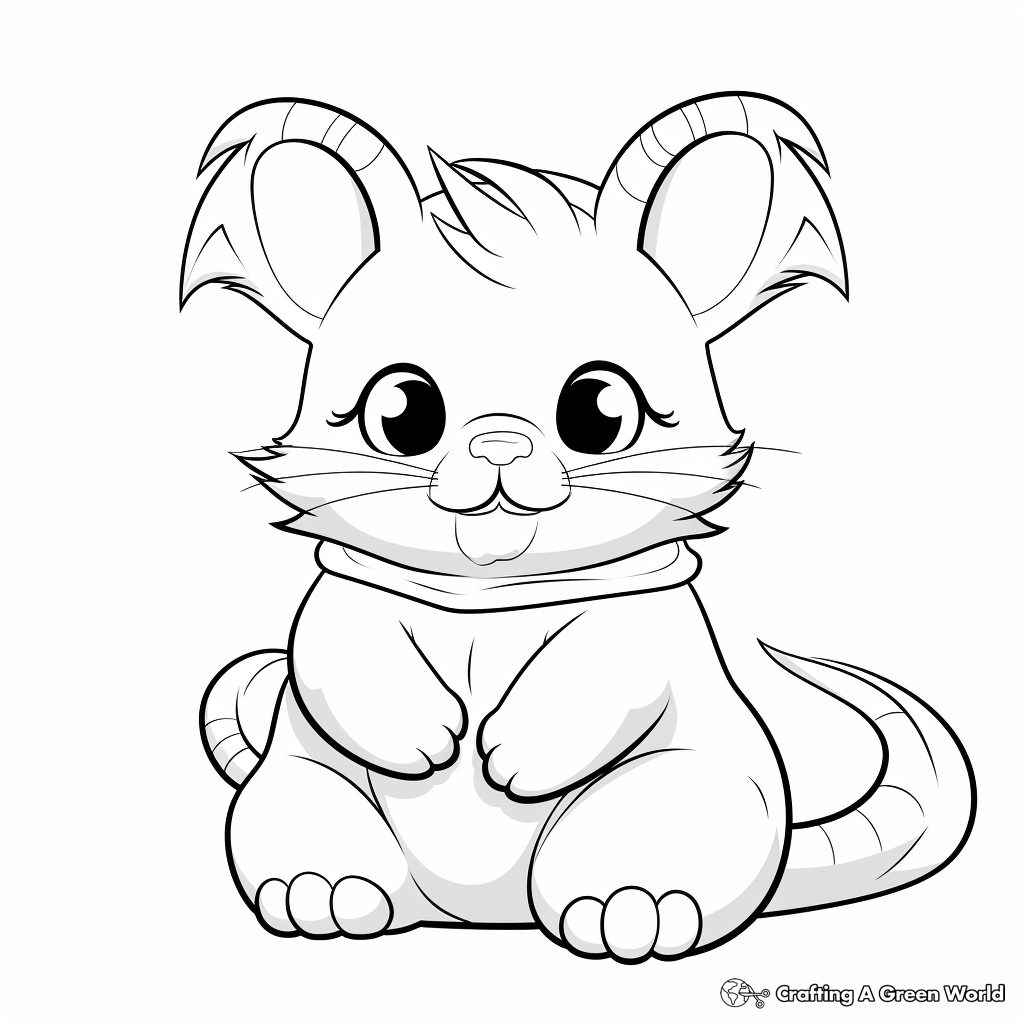 Cartoon Chinchilla Character Coloring Pages 1