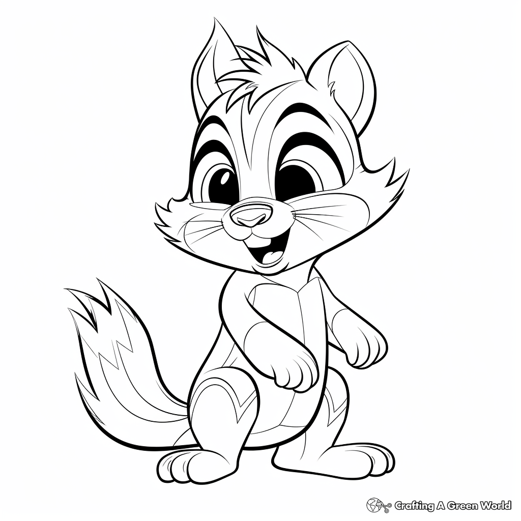 Cartoon Chipmunk Characters Coloring Pages 1