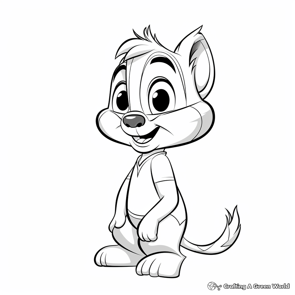 Cartoon Chipmunk Characters Coloring Pages 3