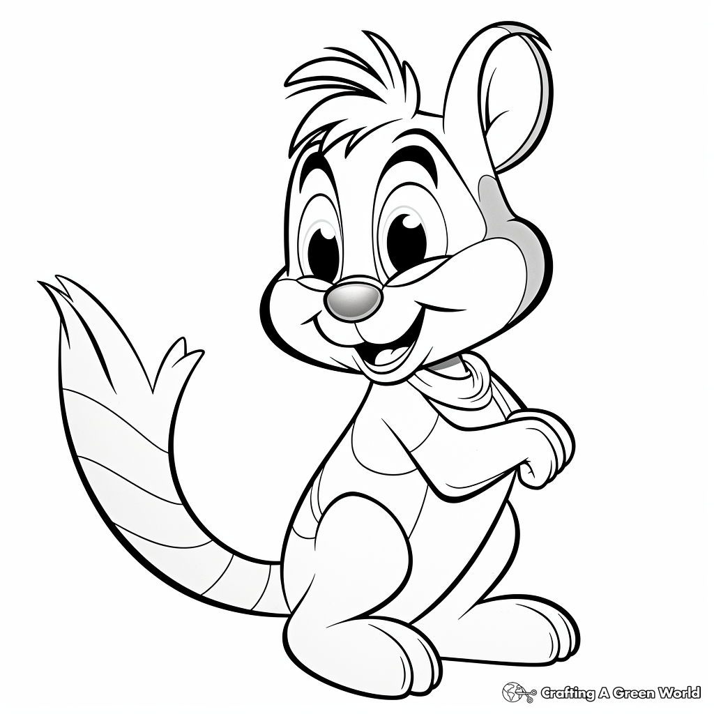 Cartoon Chipmunk Characters Coloring Pages 4