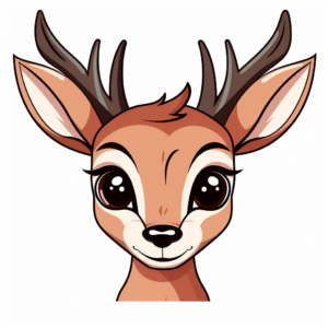 Cartoon Deer Head Coloring Pages for Kids 3