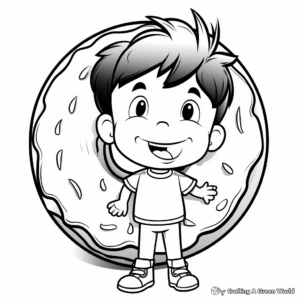 Cartoon Donut Character Coloring Pages 2