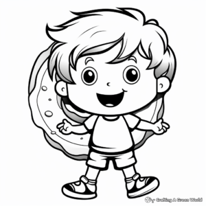 Cartoon Donut Character Coloring Pages 3