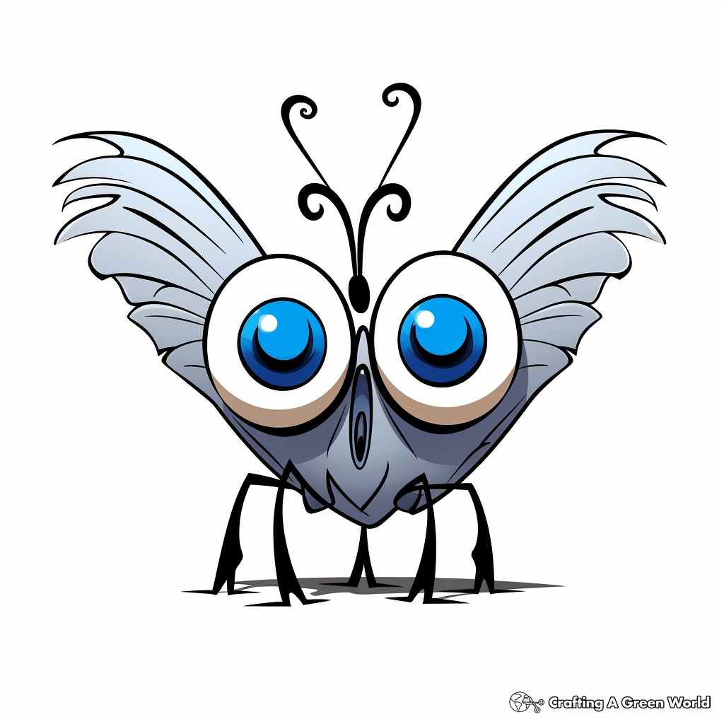 Cartoon Inspired Blue Morpho Butterfly Coloring Pages 1