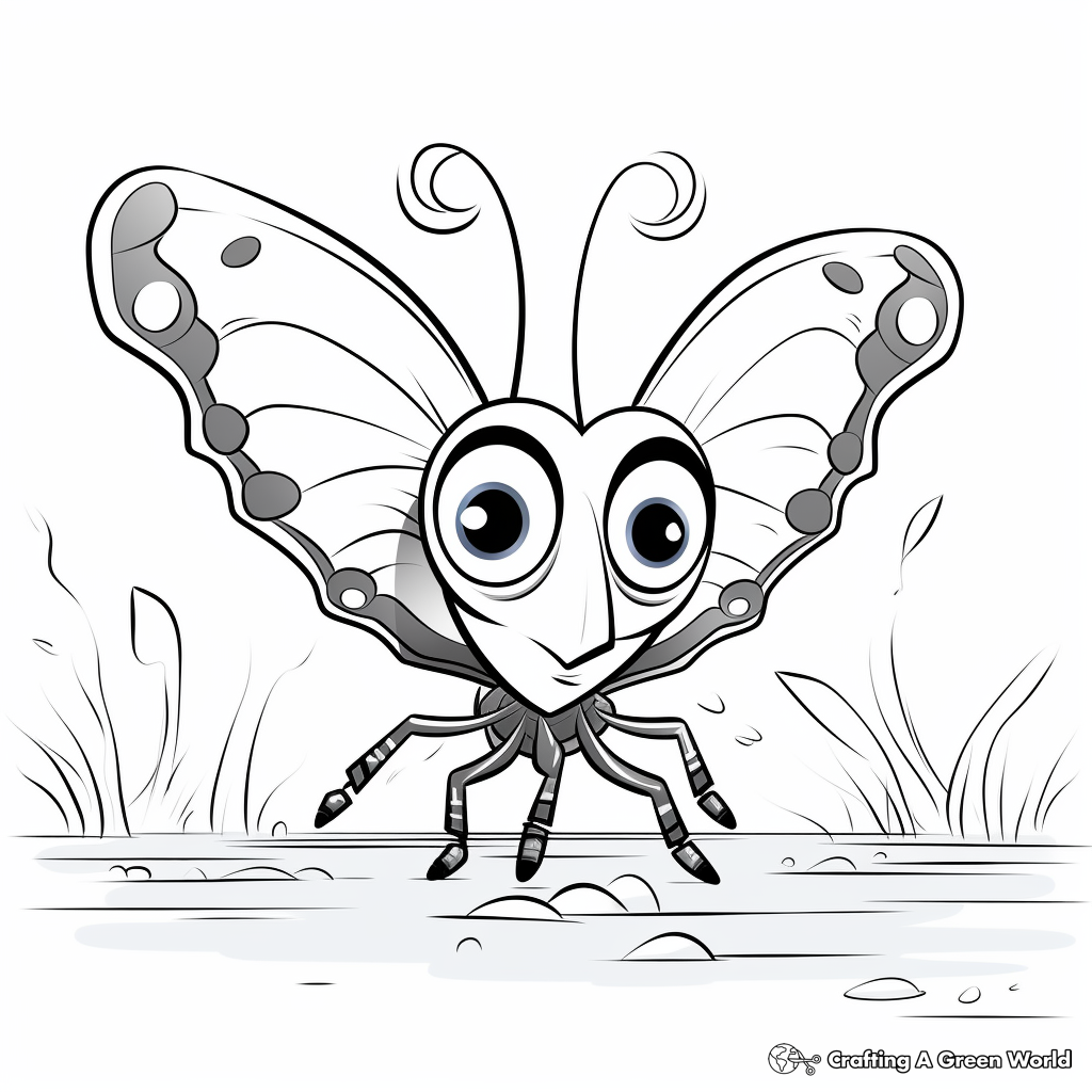 Cartoon Inspired Blue Morpho Butterfly Coloring Pages 4