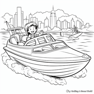 Cartoon Jet Boat Coloring Pages for Preschoolers 1