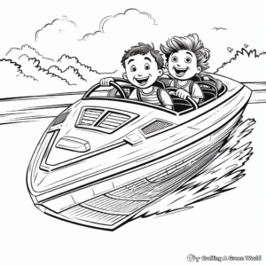 Cartoon Jet Boat Coloring Pages for Preschoolers 2