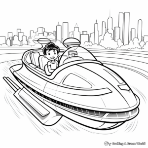 Cartoon Jet Boat Coloring Pages for Preschoolers 4