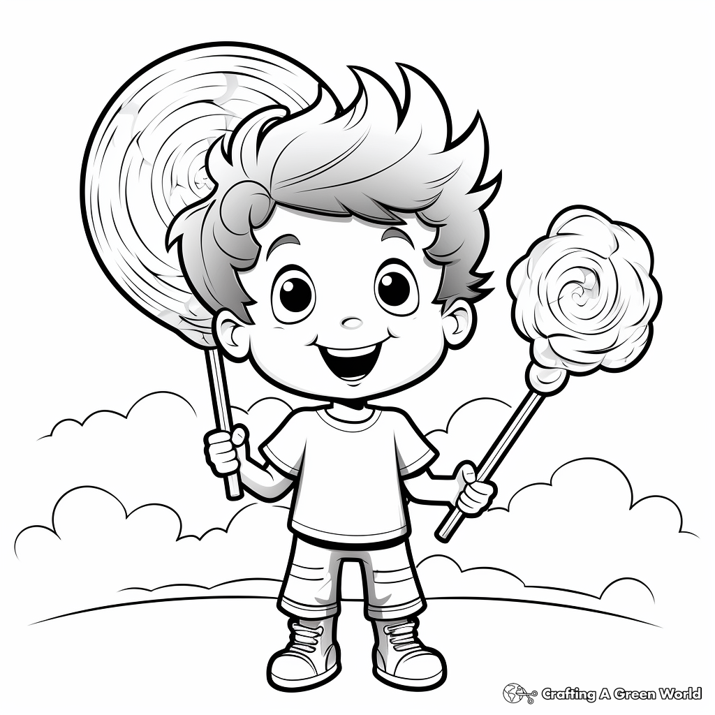 Cartoon Lollipop Coloring Pages for Kids 1