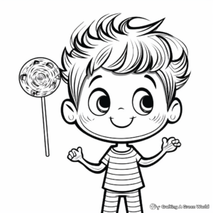 Cartoon Lollipop Coloring Pages for Kids 2