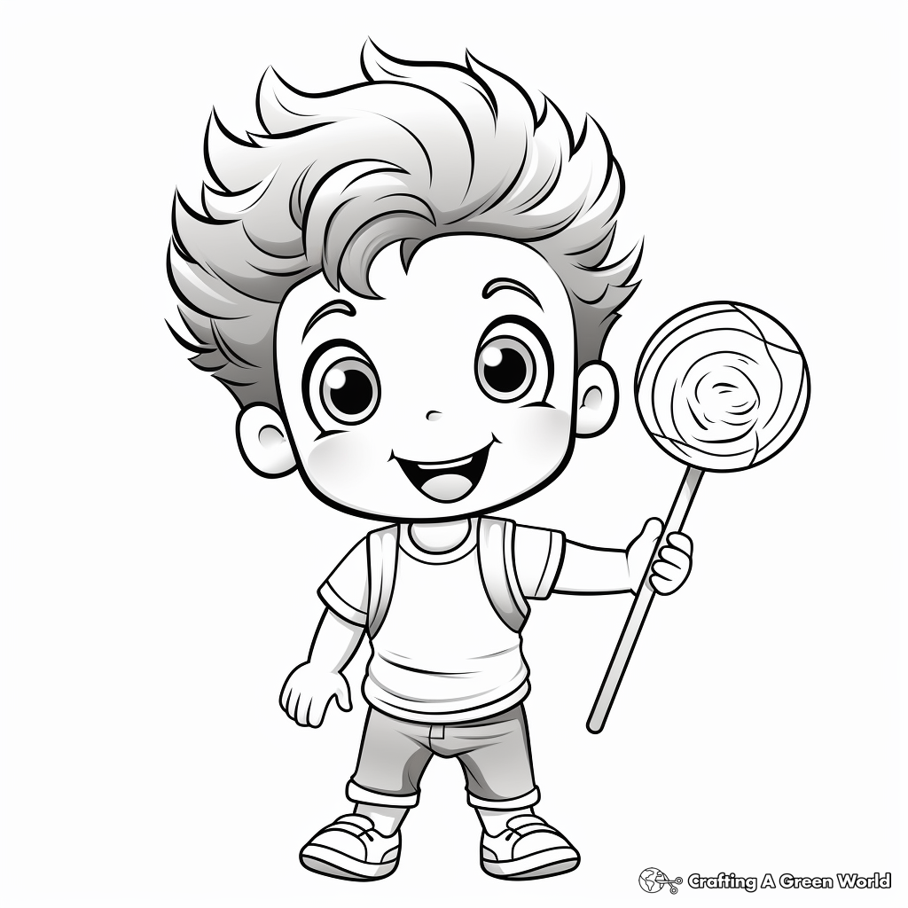 Cartoon Lollipop Coloring Pages for Kids 3