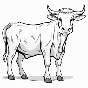 Cartoon Longhorn Coloring Pages for Kids 2