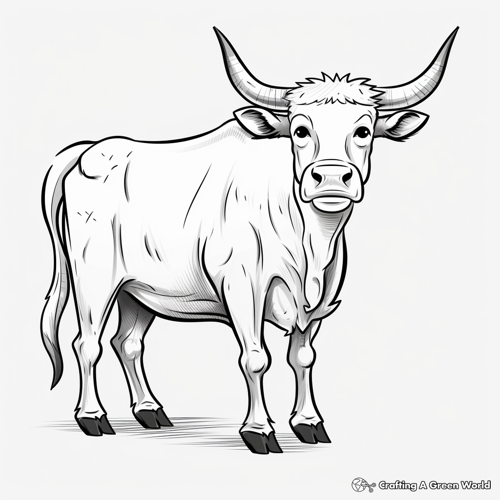 Cartoon Longhorn Coloring Pages for Kids 3