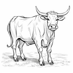 Cartoon Longhorn Coloring Pages for Kids 4