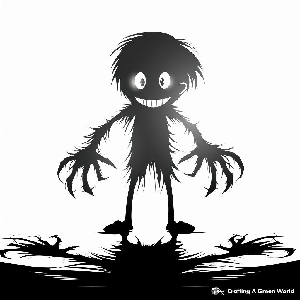 Cartoon Monster Shadows Coloring Pages 2