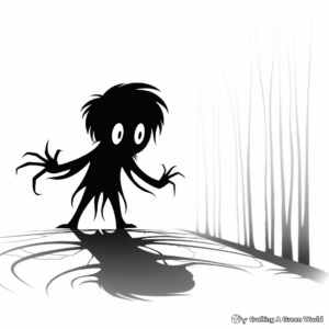 Cartoon Monster Shadows Coloring Pages 3