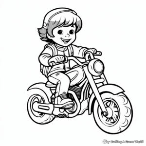 Cartoon Motorcycle Coloring Pages for Children 2